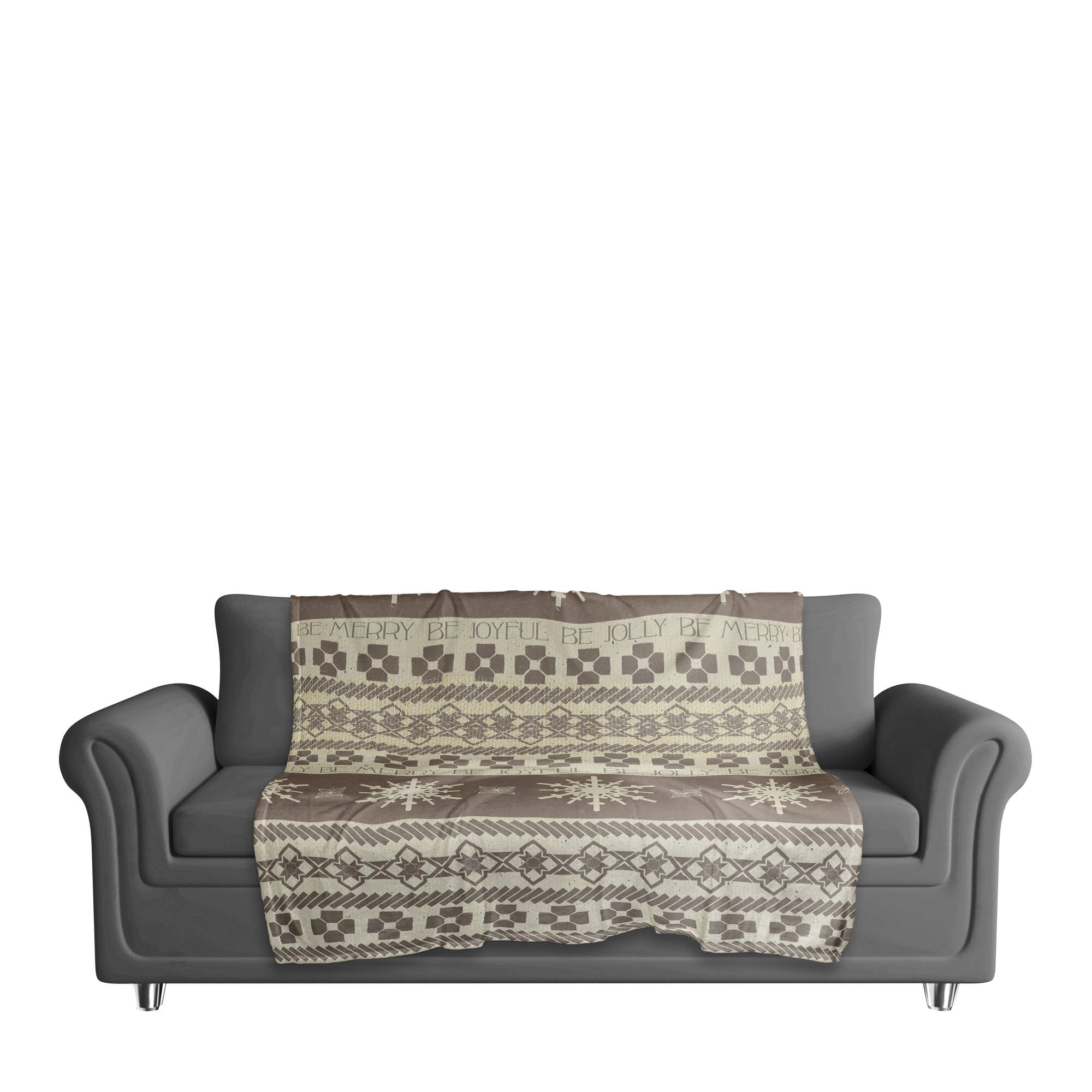 Neutral Christmas Sweater Coral Fleece Blanket